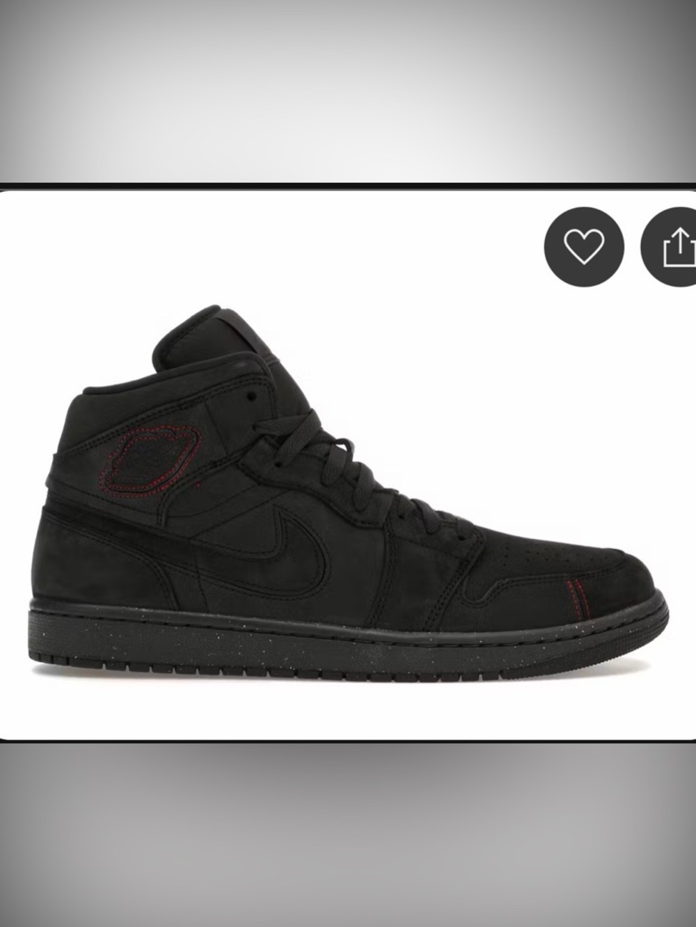 Nike Kids' Black High-Top Sneakers with Red Stitch Accent